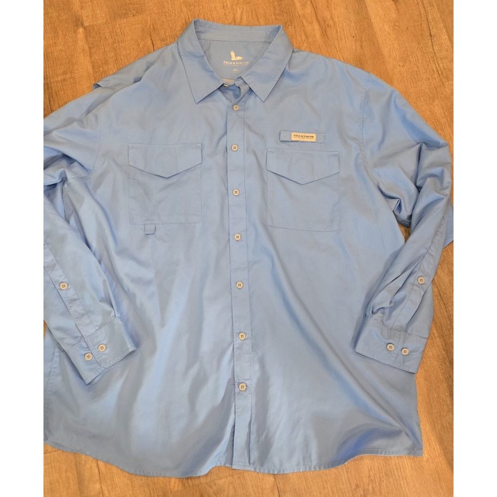 Men's Field & Stream Blue Long Sleeve Shirt Vented Size 2x